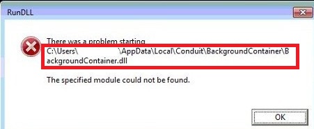 Background Container.dll or RunDLL Error Message-