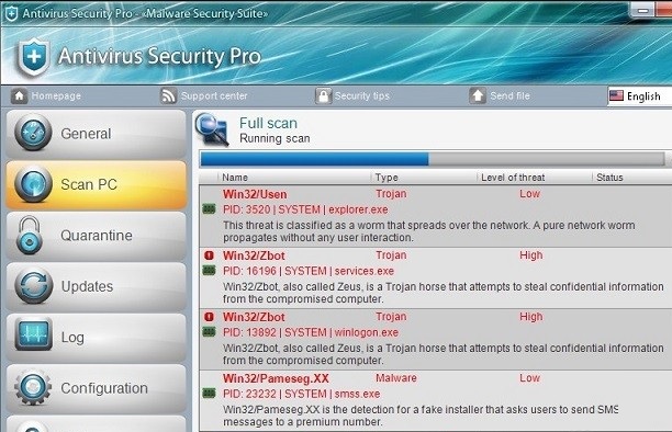 Remove Antivirus Security Pro