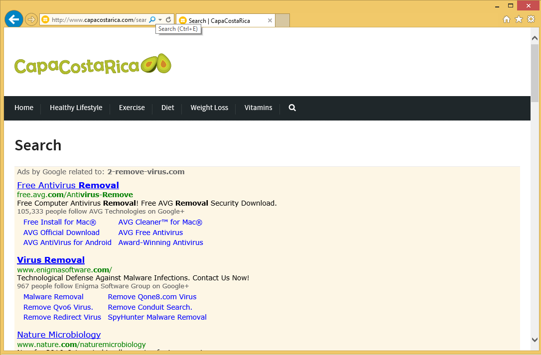 Capacostarica.com rimozione