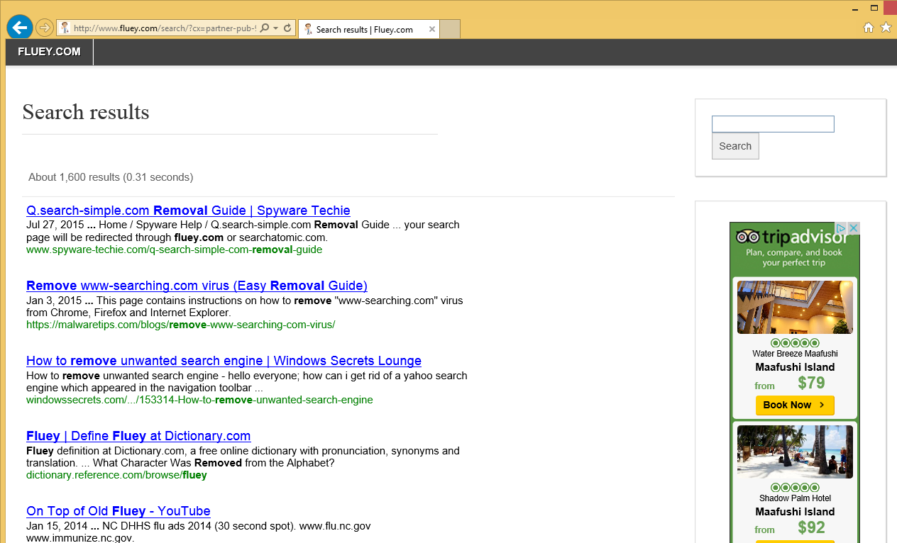 Usuwanie Fluey Search