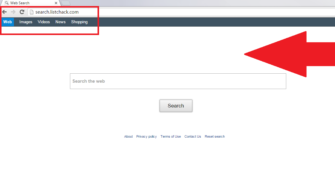 Rimuovere Search.listchack.com