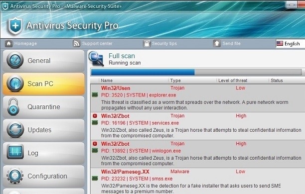 Antivirus Security Pro borttagning