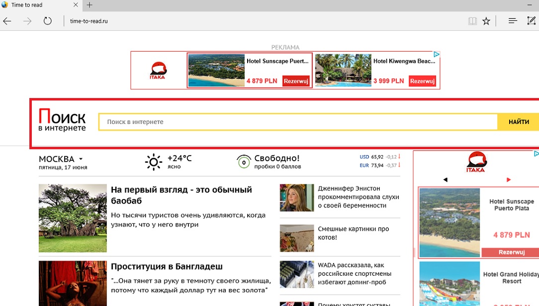 Rimuovere Time-to-read.ru