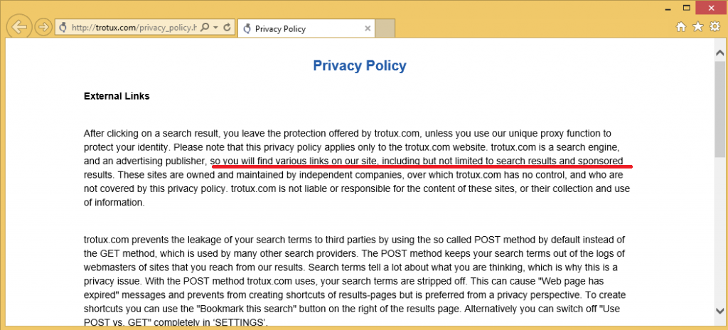 Trotux Privacy Policy