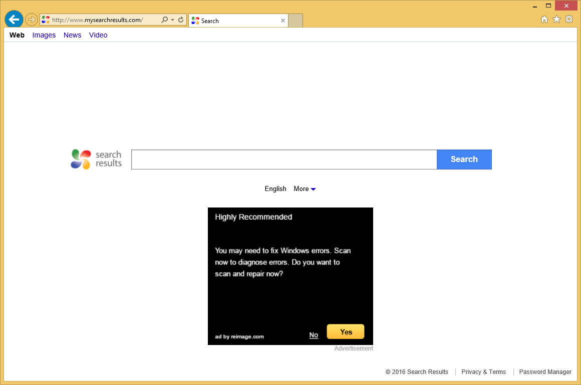 Rimuovere Mysearchresults.com