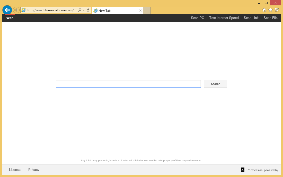 Rimuovere Search.funsocialhome.com