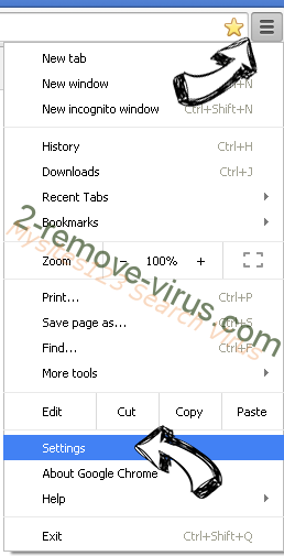 My Quick Converter Virus Chrome menu