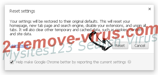 My Quick Converter Virus Chrome reset