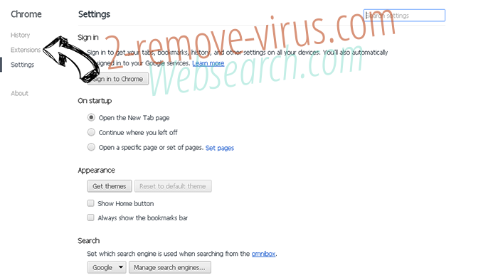 Cack.me pop-up virus Chrome settings