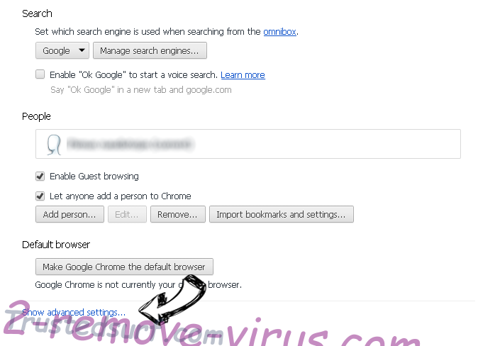 GeneralBox Adware Chrome settings more