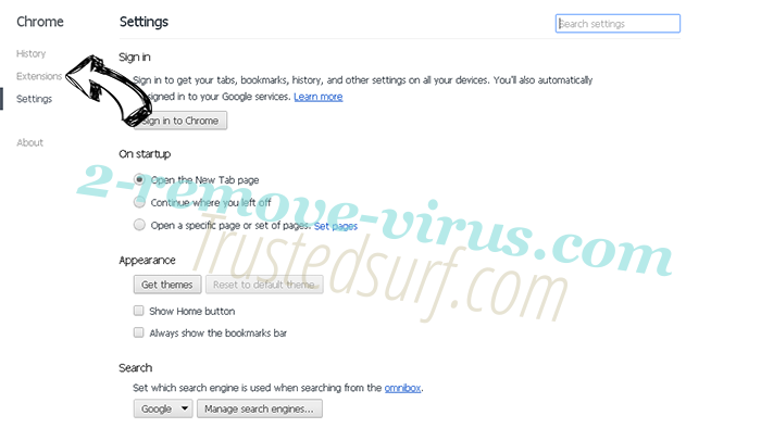 Trustedsurf.com Chrome settings