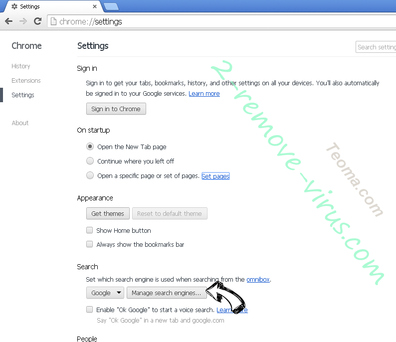 Searchanonymo.com Chrome extensions disable