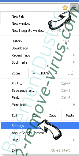 Search.shelfsick.com Chrome menu