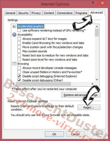 BasementDuster IE reset browser