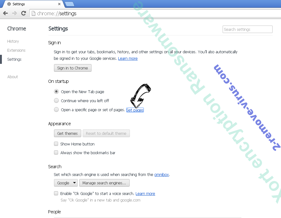 Private.securesearches.net Chrome settings