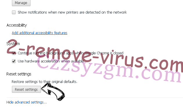 Youtubnow.com Virus Chrome advanced menu