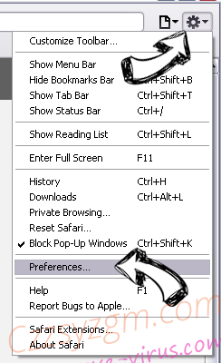 Search-shield.com Safari menu