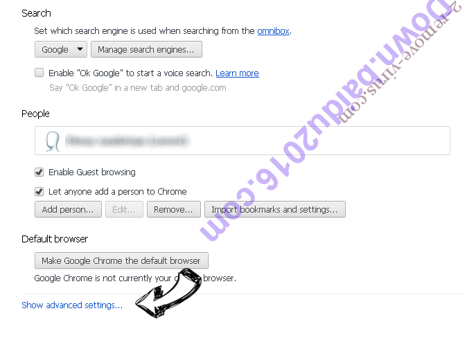 YourSuperConverter adware Chrome settings more