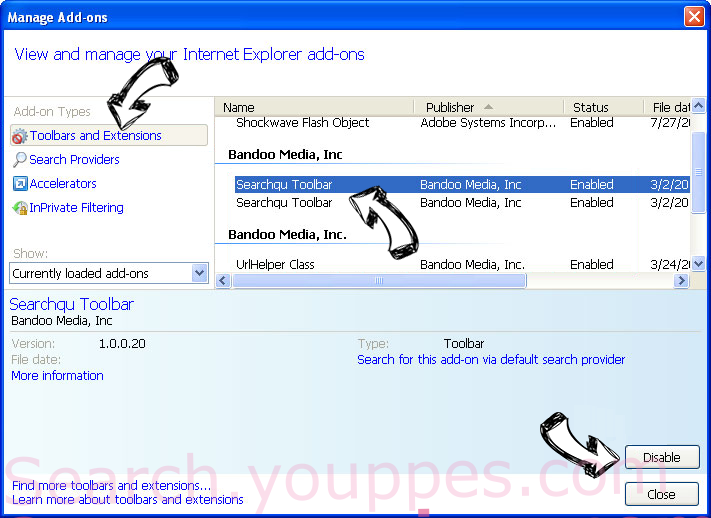 Goldoson Malware IE toolbars and extensions