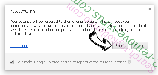 Piesearch virus Chrome reset