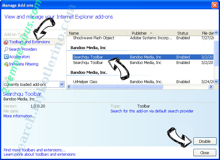 Piesearch virus IE toolbars and extensions