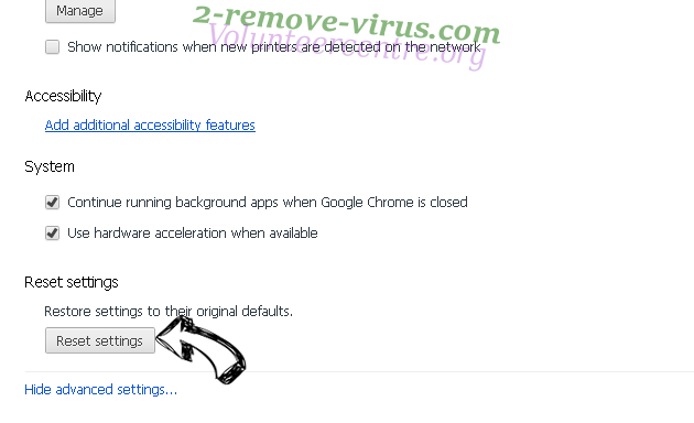 ProjectExpress Adware Chrome advanced menu