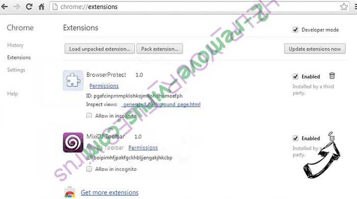Terjuscalbuttont.info Chrome extensions remove