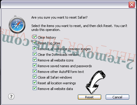 HELP_YOUR_FILES Virus Safari reset