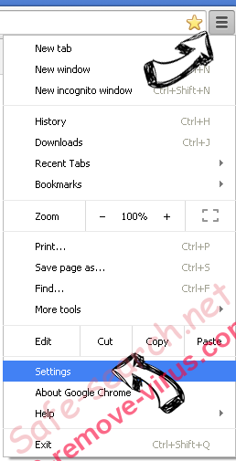 Smartnewtab.com Chrome menu