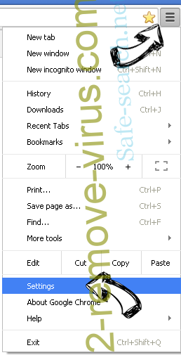 Smartnewtab.com Chrome menu