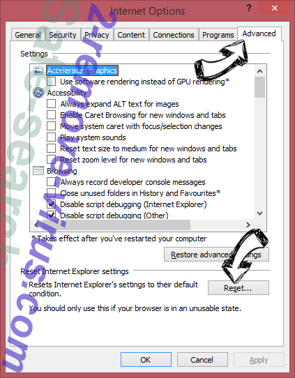 Seeks.ru IE reset browser