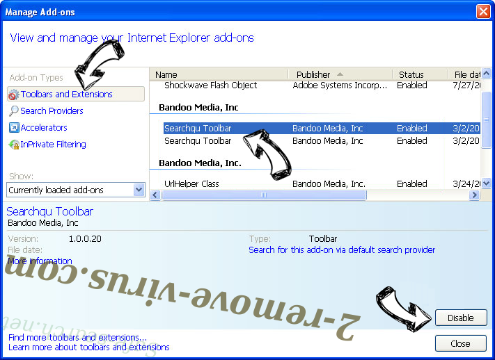 My Search Manager search IE toolbars and extensions