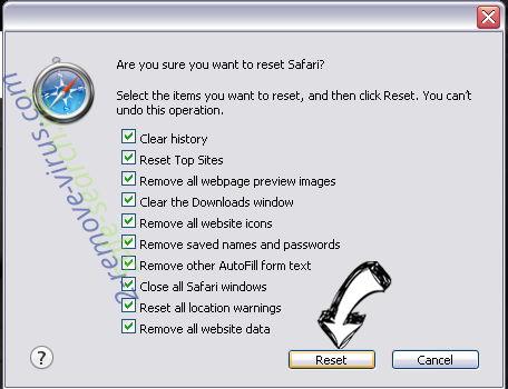 Newtab.pro Redirect Virus Safari reset