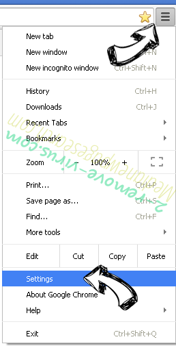 Search.search101sweets.com Chrome menu