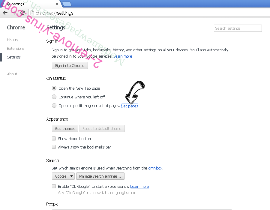 Letmakefeelgood.com pop-up Chrome settings