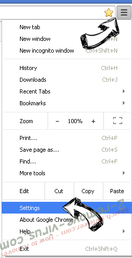 Search.charter.net Chrome menu