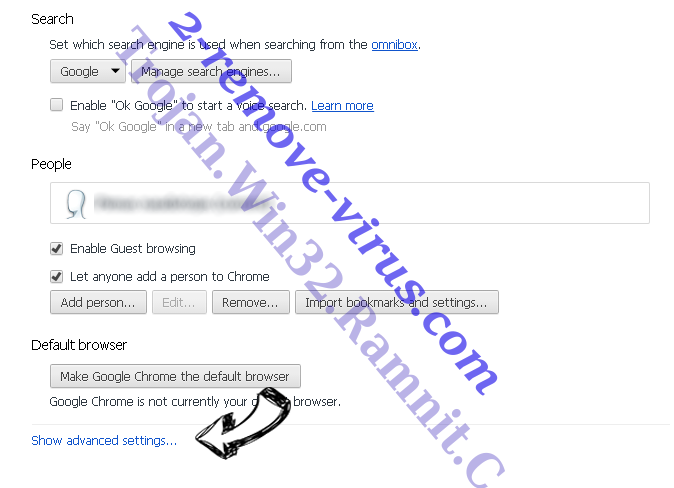 StartSearch Chrome settings more