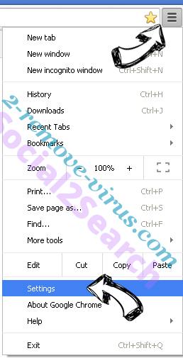 Dozensearch.com Chrome menu