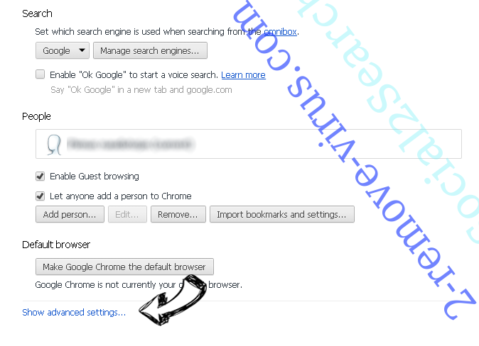 Search.youremailhub.com Chrome settings more