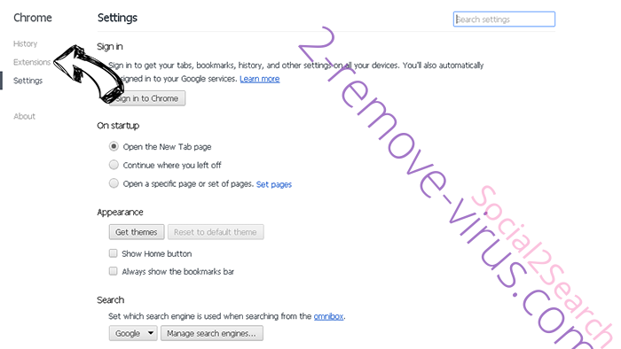 Social2Search Chrome settings