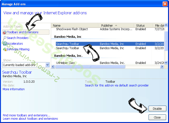 Search.youremailhub.com IE toolbars and extensions