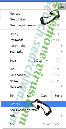 Domain-error.com Chrome menu