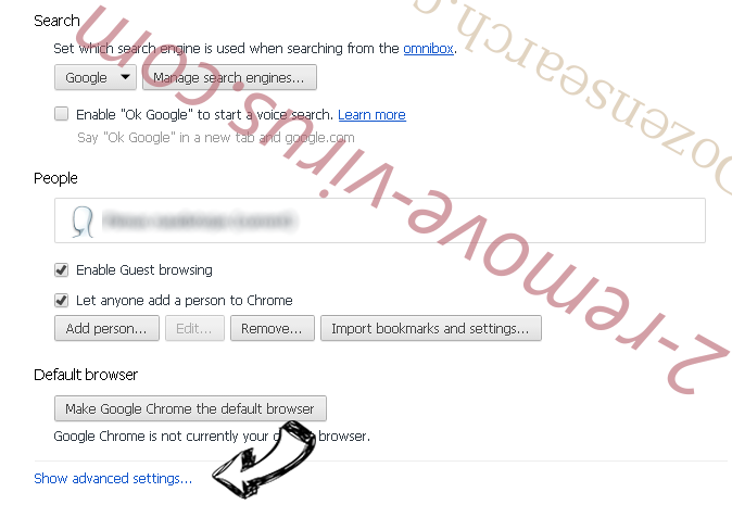 Default-Search.net Chrome settings more