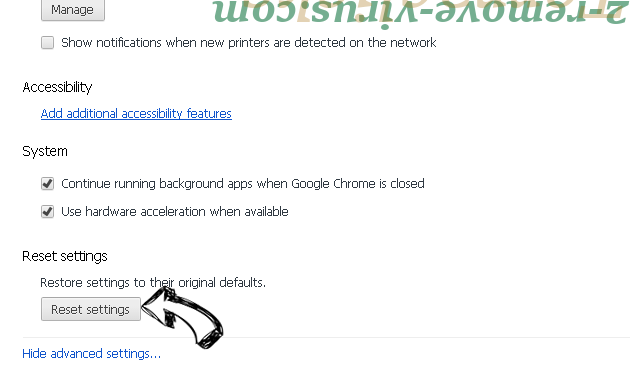 Tagonsearch.com Chrome advanced menu