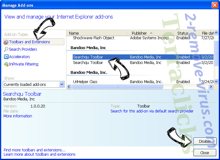 Mysearch24.com IE toolbars and extensions