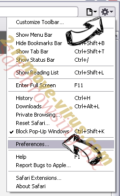 Hotwebfree.com Safari menu