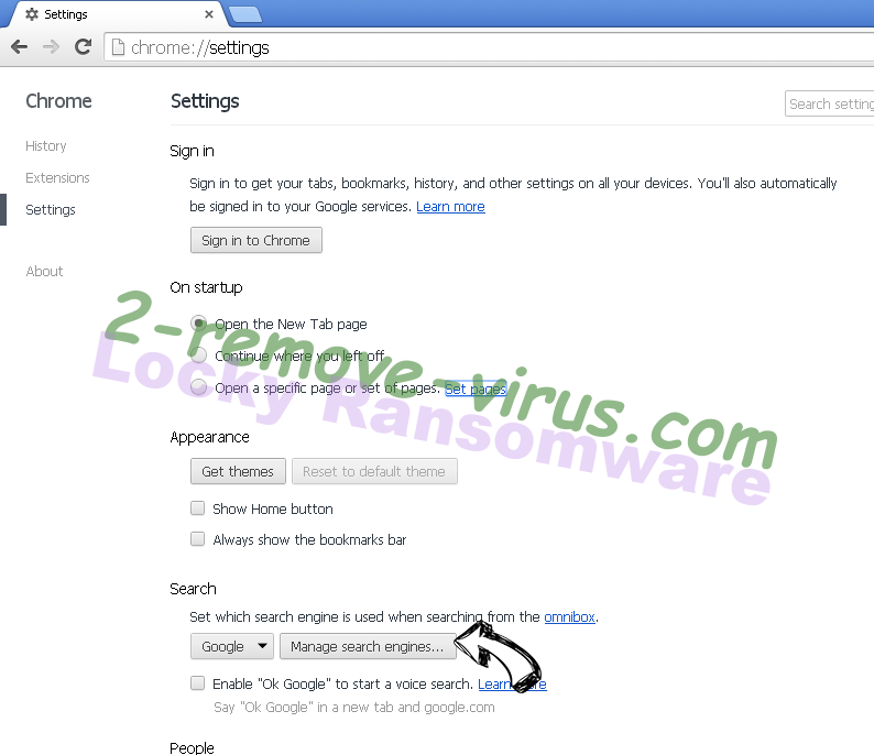 Startssearch.com virus Chrome extensions disable