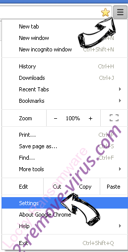 Search.yourmovietime.com Chrome menu
