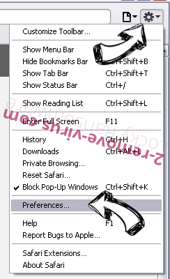 Startssearch.com virus Safari menu