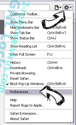 .porno virus Safari menu